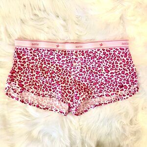 aerie Animal Print Boyshort Panties Pink Small